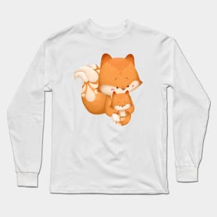 Mommy Fox and Her Kid Long Sleeve T-Shirt